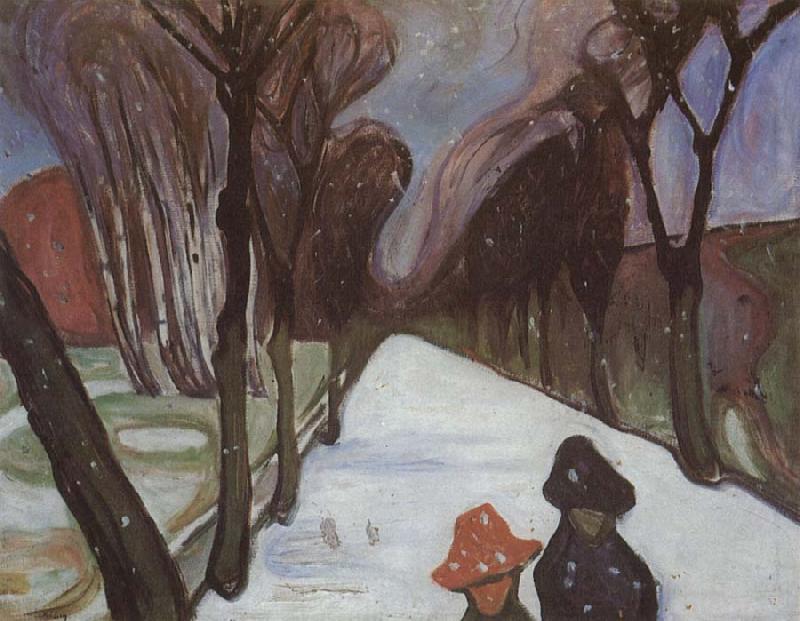 Edvard Munch Snow street oil painting image